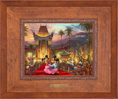 Disney Mickey and Minnie in Hollywood Wall Art by Thomas Kinkade Studios Estate Edition Canvas 12" x 16" Rustic Andalucian