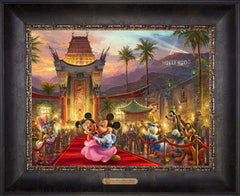 Disney Mickey and Minnie in Hollywood Wall Art by Thomas Kinkade Studios Estate Edition Canvas 12" x 16" Cabernet