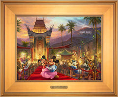 Disney Mickey and Minnie in Hollywood Wall Art by Thomas Kinkade Studios Estate Edition Canvas 12" x 16" Gallery Gold