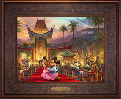 Disney Mickey and Minnie in Hollywood Wall Art by Thomas Kinkade Studios Estate Edition Canvas 12" x 16" Gallery Bronze