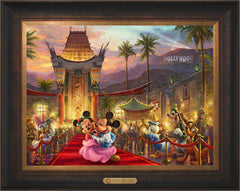 Disney Mickey and Minnie in Hollywood Wall Art by Thomas Kinkade Studios Estate Edition Canvas 18" x 24" Estate Bronze