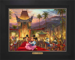 Disney Mickey and Minnie in Hollywood Wall Art by Thomas Kinkade Studios Estate Edition Canvas 18" x 24" Modern Black