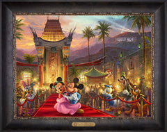 Disney Mickey and Minnie in Hollywood Wall Art by Thomas Kinkade Studios Estate Edition Canvas 18" x 24" Cabernet