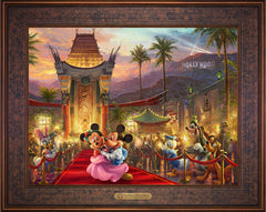 Disney Mickey and Minnie in Hollywood Wall Art by Thomas Kinkade Studios Estate Edition Canvas 18" x 24" Gallery Bronze