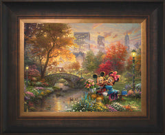Disney Mickey and Minnie - Sweetheart Central Park Wall Art by Thomas Kinkade Studios Standard Number Canvas 12" x 16" Estate Bronze