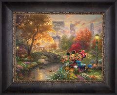 Disney Mickey and Minnie - Sweetheart Central Park Wall Art by Thomas Kinkade Studios Standard Number Canvas 12" x 16" Cabernet
