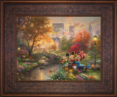 Disney Mickey and Minnie - Sweetheart Central Park Wall Art by Thomas Kinkade Studios Standard Number Canvas 12" x 16" Gallery Bronze