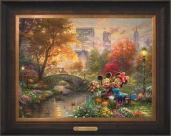 Disney Mickey and Minnie - Sweetheart Central Park Wall Art by Thomas Kinkade Studios Estate Edition Canvas 18" x 24" Estate Bronze