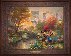 Disney Mickey and Minnie - Sweetheart Central Park Wall Art by Thomas Kinkade Studios Estate Edition Canvas 18" x 24" Gallery Bronze