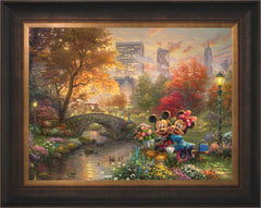 Disney Mickey and Minnie - Sweetheart Central Park Wall Art by Thomas Kinkade Studios Standard Number Canvas 18" x 24" Estate Bronze