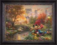 Disney Mickey and Minnie - Sweetheart Central Park Wall Art by Thomas Kinkade Studios Standard Number Canvas 18" x 24" Cabernet