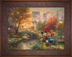 Disney Mickey and Minnie - Sweetheart Central Park Wall Art by Thomas Kinkade Studios Standard Number Canvas 18" x 24" Gallery Bronze