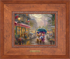 Disney Mickey and Minnie in Paris Wall Art by Thomas Kinkade Studios Estate Edition Canvas 12" x 16" Rustic Andalucian