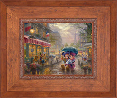 Disney Mickey and Minnie in Paris Wall Art by Thomas Kinkade Studios Standard Number Canvas 12" x 16" Rustic Andalucian