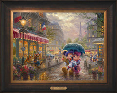 Disney Mickey and Minnie in Paris Wall Art by Thomas Kinkade Studios Estate Edition Canvas 18" x 24" Estate Bronze