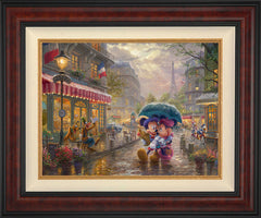 Disney Mickey and Minnie in Paris Wall Art by Thomas Kinkade Studios Standard Number Canvas 18" x 24" Gallery Burl
