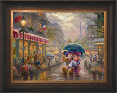 Disney Mickey and Minnie in Paris Wall Art by Thomas Kinkade Studios Standard Number Canvas 18" x 24" Estate Bronze