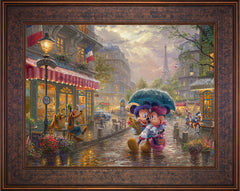 Disney Mickey and Minnie in Paris Wall Art by Thomas Kinkade Studios Standard Number Canvas 18" x 24" Gallery Bronze