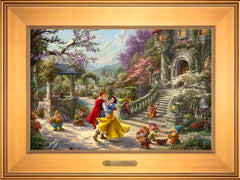 Disney Snow White Dancing in the Sunlight Wall Art by Thomas Kinkade Studios Estate Edition Canvas 12" x 18" Gallery Gold
