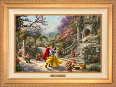 Disney Snow White Dancing in the Sunlight Wall Art by Thomas Kinkade Studios Estate Edition Canvas 18" x 27" Antique Gold