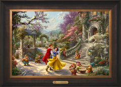 Disney Snow White Dancing in the Sunlight Wall Art by Thomas Kinkade Studios Estate Edition Canvas 18" x 27" Estate Bronze