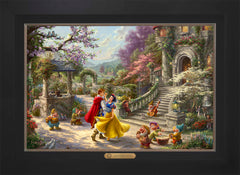 Disney Snow White Dancing in the Sunlight Wall Art by Thomas Kinkade Studios Estate Edition Canvas 18" x 27" Modern Black