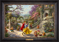 Disney Snow White Dancing in the Sunlight Wall Art by Thomas Kinkade Studios Estate Edition Canvas 18" x 27" Cabernet