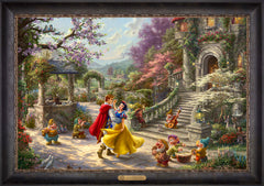 Disney Snow White Dancing in the Sunlight Wall Art by Thomas Kinkade Studios Estate Edition Canvas 24" x 36" Cabernet