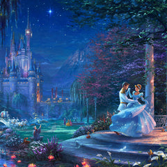 Disney Cinderella Dancing in the Starlight Wall Art by Thomas Kinkade Studios Canvas Gallery Wrap 14" x 14" Unframed