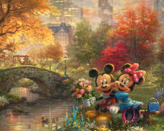 Disney Mickey and Minnie - Sweetheart Central Park Wall Art by Thomas Kinkade Studios Canvas Gallery Wrap 8" x 10" Unframed