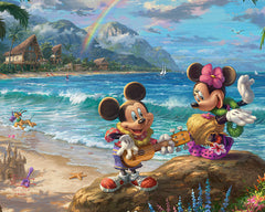 Disney Mickey and Minnie in Hawaii Wall Art by Thomas Kinkade Studios Canvas Gallery Wrap 8" x 10" Unframed