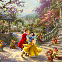Disney Snow White Dancing in the Sunlight Wall Art by Thomas Kinkade Studios Canvas Gallery Wrap 14" x 14" Unframed