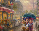 Disney Mickey and Minnie in Paris Wall Art by Thomas Kinkade Studios Canvas Gallery Wrap 8" x 10" Unframed