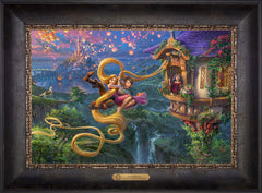 Disney Tangled Up In Love Wall Art by Thomas Kinkade Studios Estate Edition Canvas 12" x 18" Cabernet
