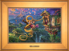Disney Tangled Up In Love Wall Art by Thomas Kinkade Studios Estate Edition Canvas 12" x 18" Gallery Gold