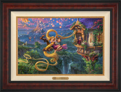 Disney Tangled Up In Love Wall Art by Thomas Kinkade Studios Estate Edition Canvas 18" x 27" Gallery Burl