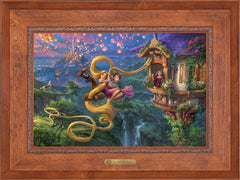 Disney Tangled Up In Love Wall Art by Thomas Kinkade Studios Estate Edition Canvas 18" x 27" Rustic Andalucian