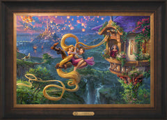 Disney Tangled Up In Love Wall Art by Thomas Kinkade Studios Estate Edition Canvas 18" x 27" Estate Bronze