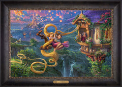 Disney Tangled Up In Love Wall Art by Thomas Kinkade Studios Estate Edition Canvas 18" x 27" Cabernet
