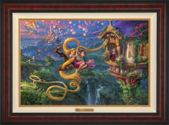Disney Tangled Up In Love Wall Art by Thomas Kinkade Studios Estate Edition Canvas 24" x 36" Gallery Burl