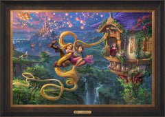 Disney Tangled Up In Love Wall Art by Thomas Kinkade Studios Estate Edition Canvas 24" x 36" Estate Bronze
