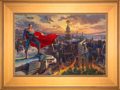 Superman™ - Protector of Metropolis Wall Art by Thomas Kinkade Studios Standard Number Canvas 12" x 18" Gallery Gold