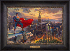Superman™ - Protector of Metropolis Wall Art by Thomas Kinkade Studios Estate Edition Canvas 12" x 18" Cabernet