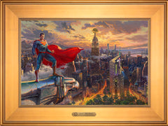 Superman™ - Protector of Metropolis Wall Art by Thomas Kinkade Studios Estate Edition Canvas 12" x 18" Gallery Gold