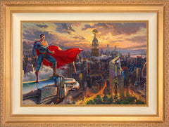 Superman™ - Protector of Metropolis Wall Art by Thomas Kinkade Studios Standard Number Canvas 18" x 27" Antique Gold