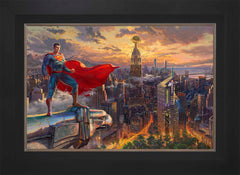 Superman™ - Protector of Metropolis Wall Art by Thomas Kinkade Studios Standard Number Canvas 18" x 27" Modern Black