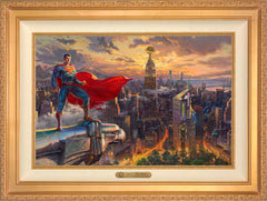 Superman™ - Protector of Metropolis Wall Art by Thomas Kinkade Studios Estate Edition Canvas 18" x 27" Antique Gold