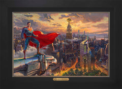 Superman™ - Protector of Metropolis Wall Art by Thomas Kinkade Studios Estate Edition Canvas 18" x 27" Modern Black