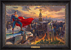 Superman™ - Protector of Metropolis Wall Art by Thomas Kinkade Studios Estate Edition Canvas 18" x 27" Cabernet