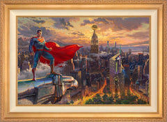 Superman™ - Protector of Metropolis Wall Art by Thomas Kinkade Studios Standard Number Canvas 24" x 36" Antique Gold